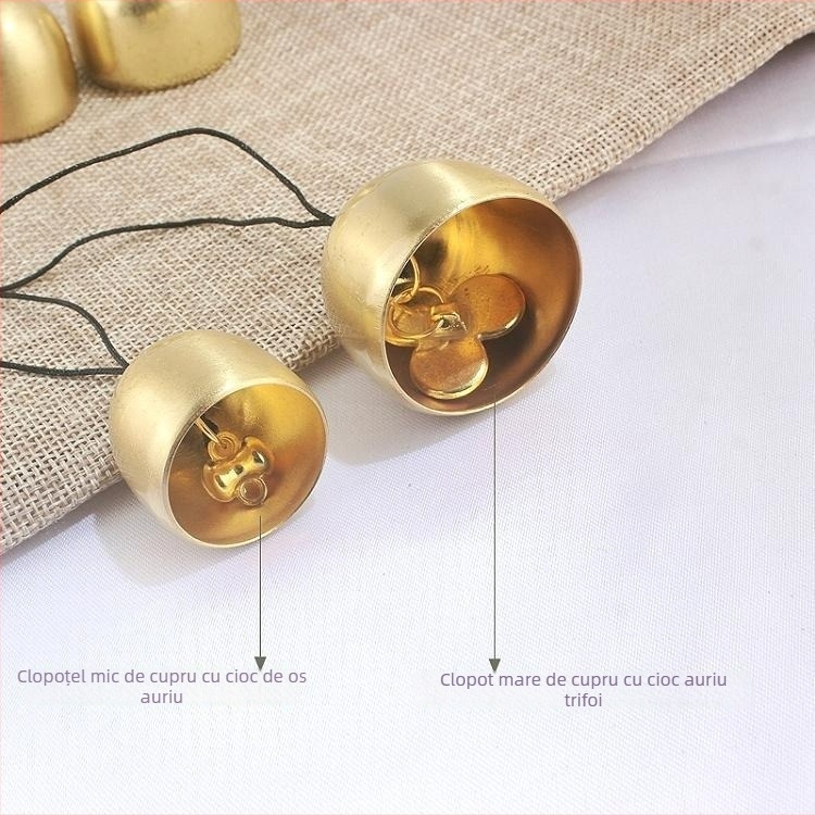 Clopot din alamă pentru vânt cu cioc de clopot, mic clopot metalic, material DIY, ornament de agățat pentru Crăciun