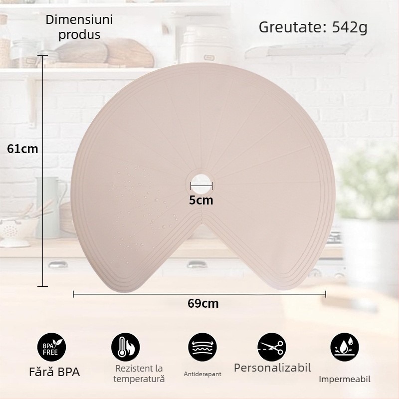 Covoraș din silicon pentru raft Lazy Susan — antiderapant, rezistent la căldură, ușor de curățat