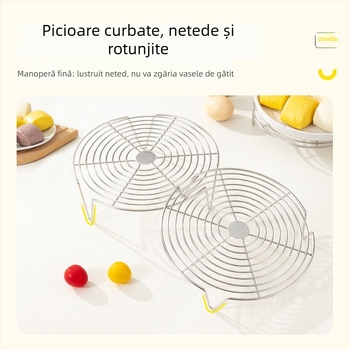 Raft de aburi din oțel inoxidabil 304, pentru uz casnic, suport multifuncțional cu picioare înalte și joase, izolație, ideal pentru gătit la aburi orez și ouă
