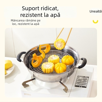 Raft de aburi din oțel inoxidabil 304, pentru uz casnic, suport multifuncțional cu picioare înalte și joase, izolație, ideal pentru gătit la aburi orez și ouă