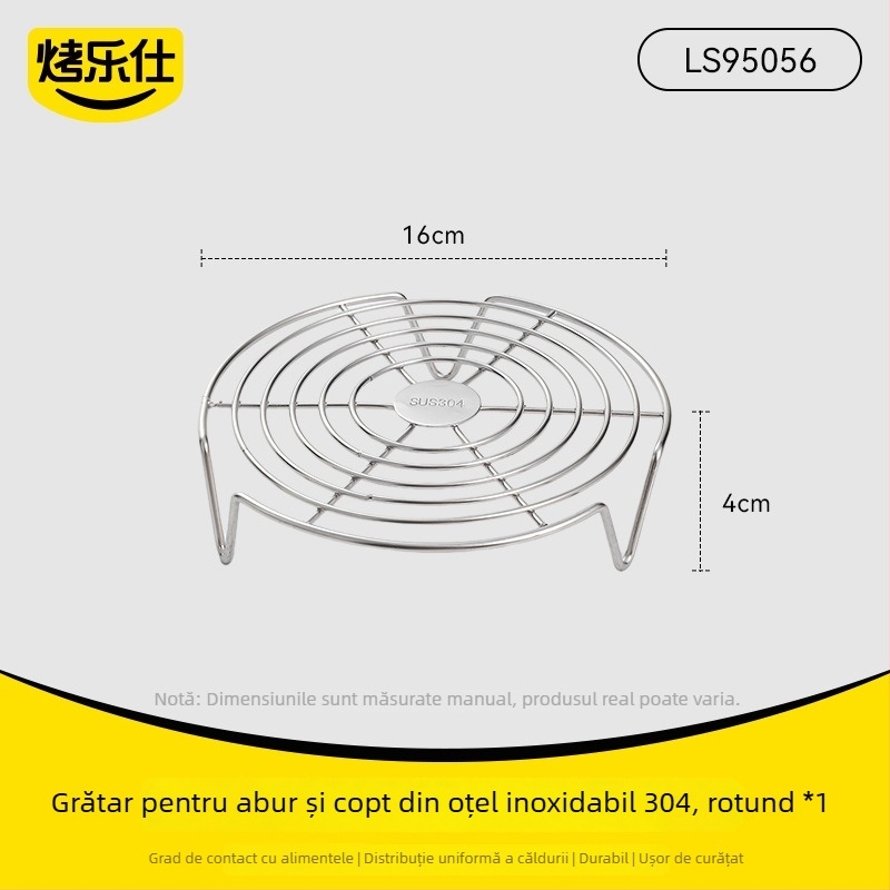 Raft de aburi din oțel inoxidabil 304, pentru uz casnic, suport multifuncțional cu picioare înalte și joase, izolație, ideal pentru gătit la aburi orez și ouă