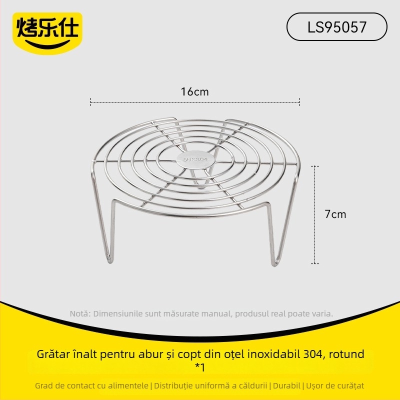 Raft de aburi din oțel inoxidabil 304, pentru uz casnic, suport multifuncțional cu picioare înalte și joase, izolație, ideal pentru gătit la aburi orez și ouă