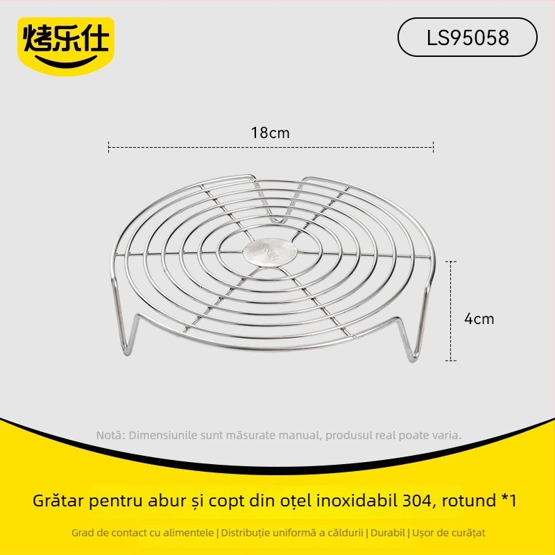 Raft de aburi din oțel inoxidabil 304, pentru uz casnic, suport multifuncțional cu picioare înalte și joase, izolație, ideal pentru gătit la aburi orez și ouă