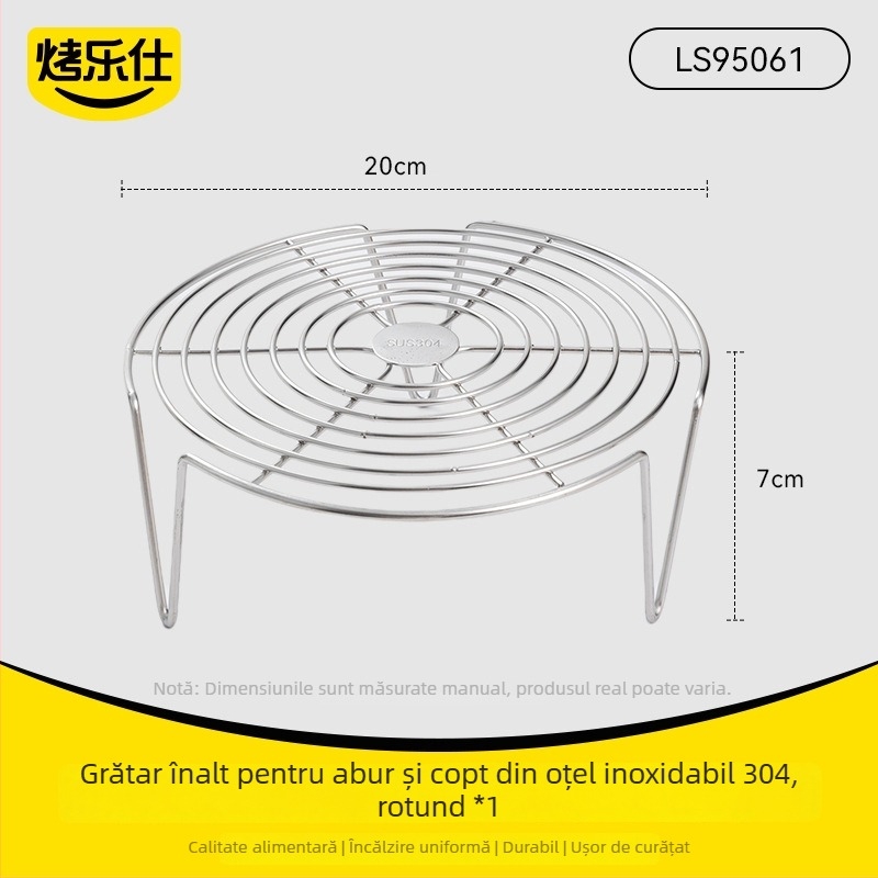 Raft de aburi din oțel inoxidabil 304, pentru uz casnic, suport multifuncțional cu picioare înalte și joase, izolație, ideal pentru gătit la aburi orez și ouă