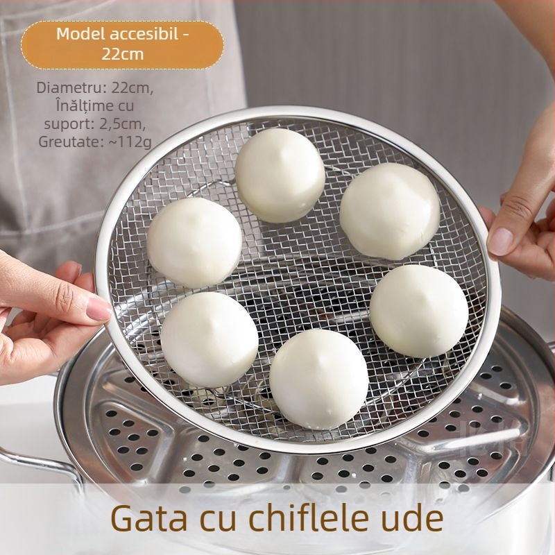 Raft de abur din oțel inoxidabil 304 pentru uz casnic, plasă de abur uscat pentru chifle aburite