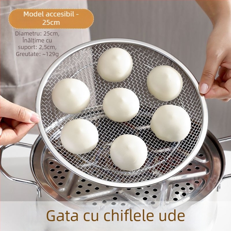 Raft de abur din oțel inoxidabil 304 pentru uz casnic, plasă de abur uscat pentru chifle aburite