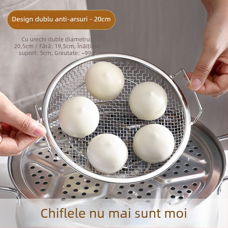 Raft de abur din oțel inoxidabil 304 pentru uz casnic, plasă de abur uscat pentru chifle aburite