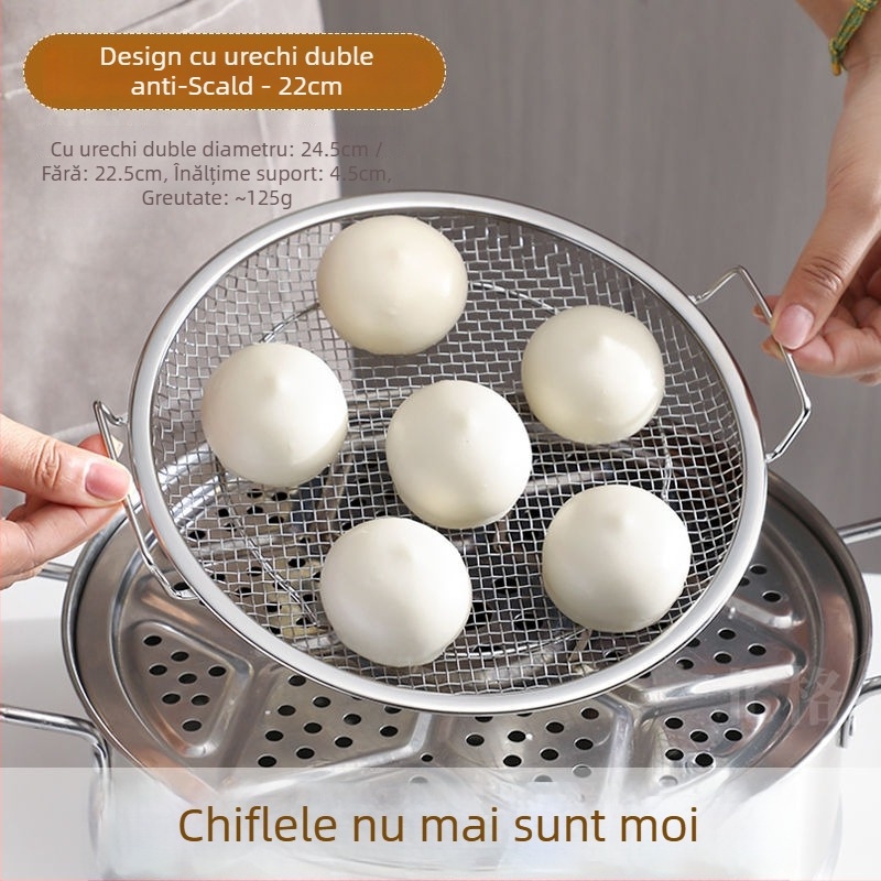 Raft de abur din oțel inoxidabil 304 pentru uz casnic, plasă de abur uscat pentru chifle aburite