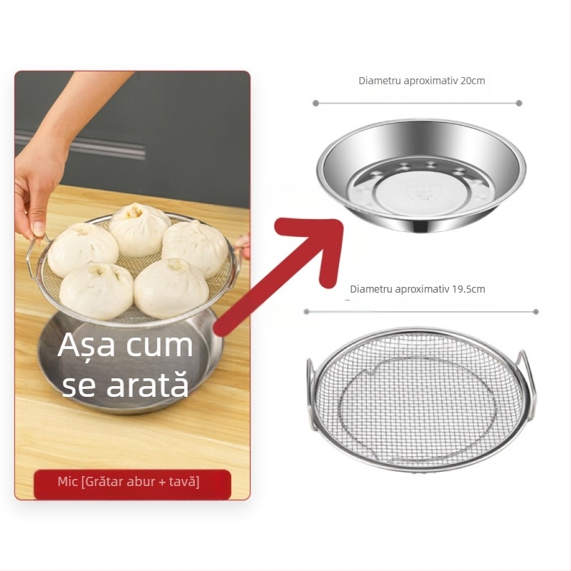 Raft de abur din oțel inoxidabil 304 pentru uz casnic, plasă de abur uscat pentru chifle aburite