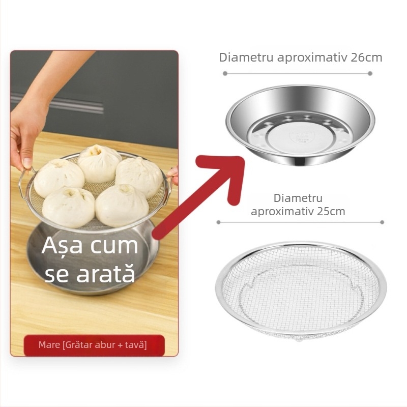 Raft de abur din oțel inoxidabil 304 pentru uz casnic, plasă de abur uscat pentru chifle aburite