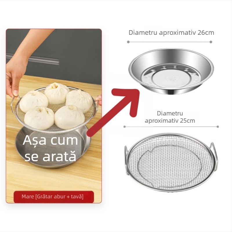 Raft de abur din oțel inoxidabil 304 pentru uz casnic, plasă de abur uscat pentru chifle aburite