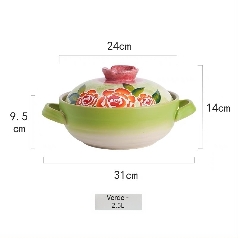 Caserolă ceramică japoneză pentru aragaz, oală pentru orez și supă, rezistentă la temperaturi înalte, fără fisuri, capacitate 2,1–3 L sau 3,1–4 L