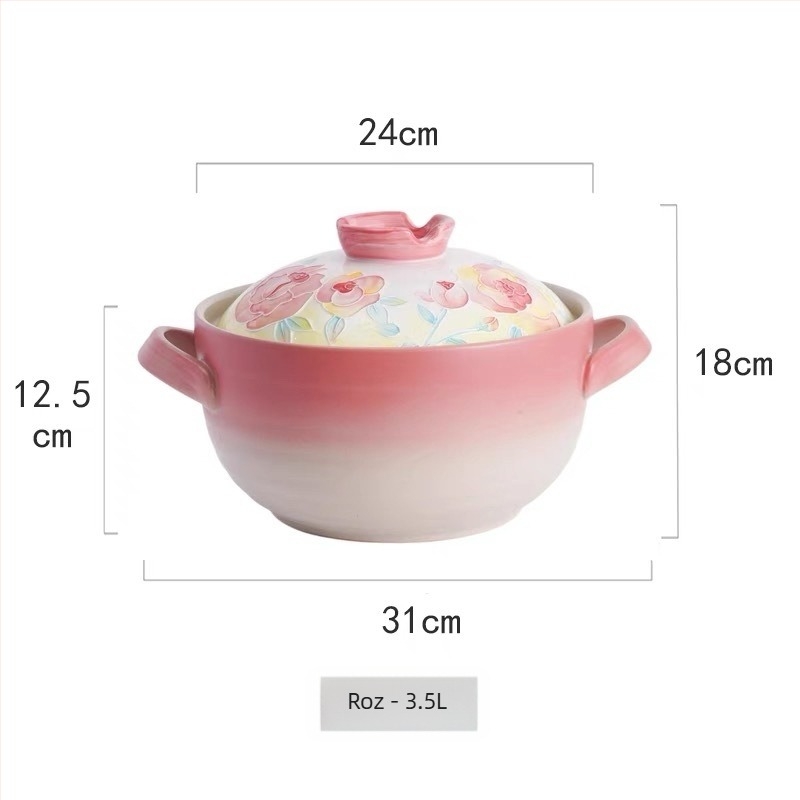 Caserolă ceramică japoneză pentru aragaz, oală pentru orez și supă, rezistentă la temperaturi înalte, fără fisuri, capacitate 2,1–3 L sau 3,1–4 L