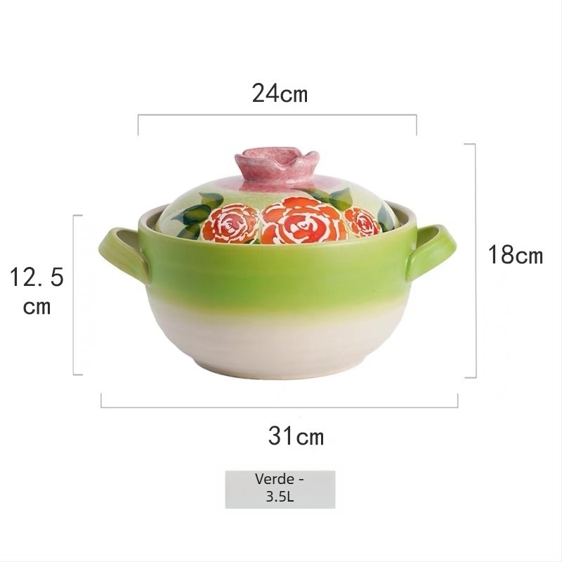 Caserolă ceramică japoneză pentru aragaz, oală pentru orez și supă, rezistentă la temperaturi înalte, fără fisuri, capacitate 2,1–3 L sau 3,1–4 L