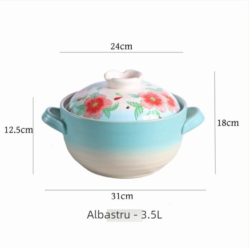 Caserolă ceramică japoneză pentru aragaz, oală pentru orez și supă, rezistentă la temperaturi înalte, fără fisuri, capacitate 2,1–3 L sau 3,1–4 L