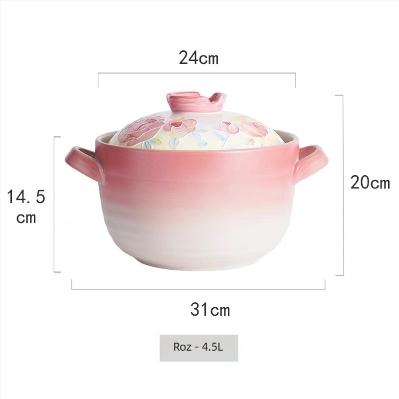 Caserolă ceramică japoneză pentru aragaz, oală pentru orez și supă, rezistentă la temperaturi înalte, fără fisuri, capacitate 2,1–3 L sau 3,1–4 L