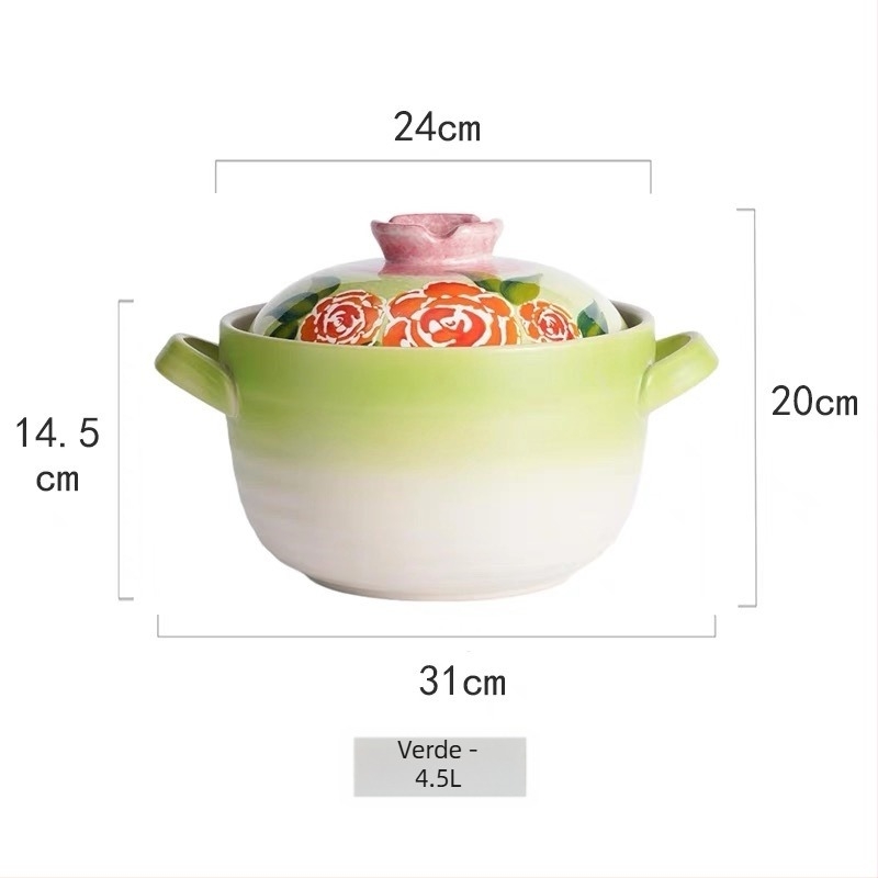 Caserolă ceramică japoneză pentru aragaz, oală pentru orez și supă, rezistentă la temperaturi înalte, fără fisuri, capacitate 2,1–3 L sau 3,1–4 L