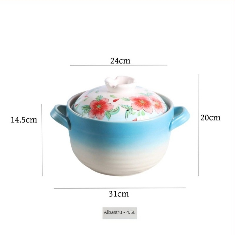 Caserolă ceramică japoneză pentru aragaz, oală pentru orez și supă, rezistentă la temperaturi înalte, fără fisuri, capacitate 2,1–3 L sau 3,1–4 L