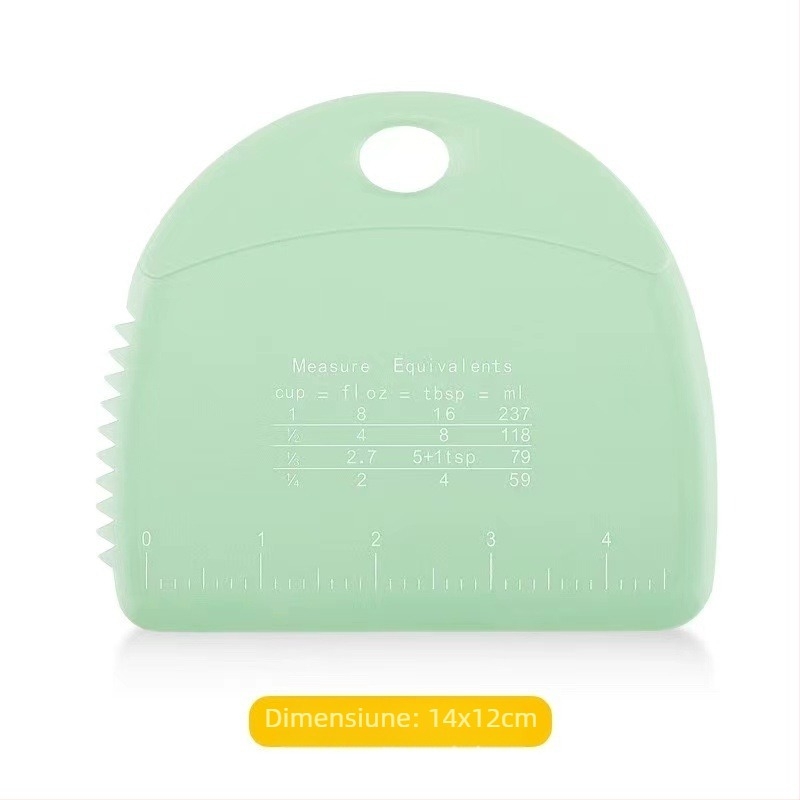 Tăietor de aluat din silicon cu scară de măsurare — scraper alimentar pentru coacere, spatulă pentru făină și pentru pâine