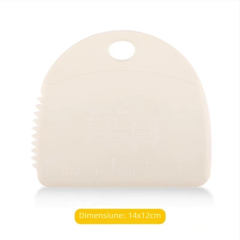 Tăietor de aluat din silicon cu scară de măsurare — scraper alimentar pentru coacere, spatulă pentru făină și pentru pâine