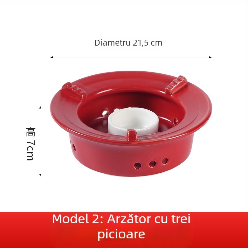 Dan Yun oală ceramică plată, rezistentă la crăpare, pentru gătit uscat, potrivită pentru fructe de mare, ciorbă cu cap de pește și oală cu capac