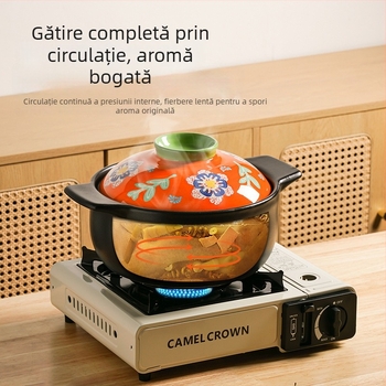 Vas ceramic din porțelan pentru aragaz – oală pentru supă, tocăniță, terci și orez, 2,1–4 L