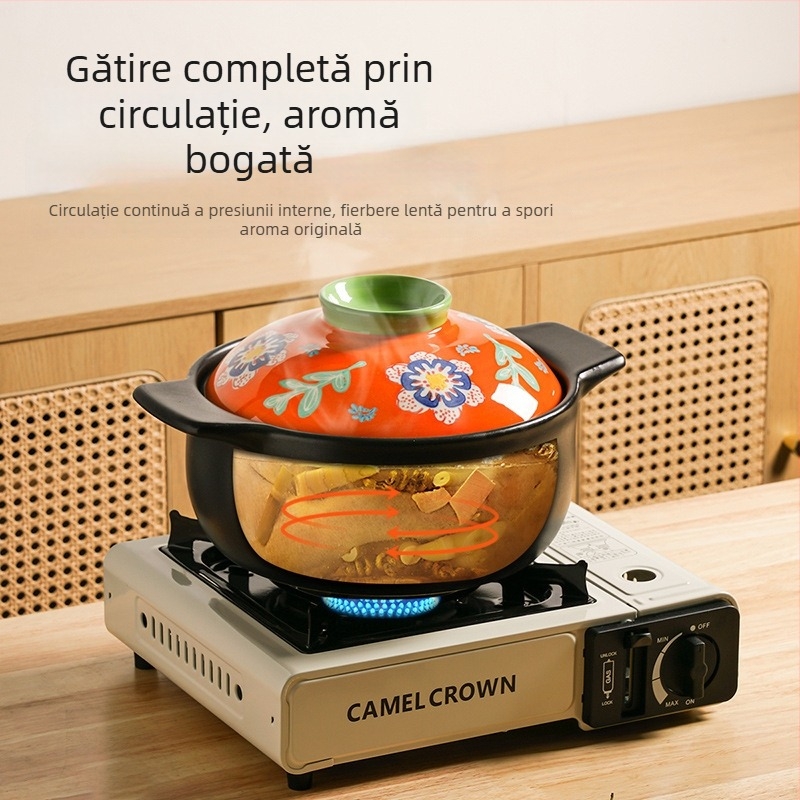 Vas ceramic din porțelan pentru aragaz – oală pentru supă, tocăniță, terci și orez, 2,1–4 L