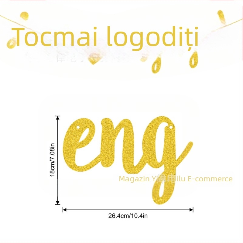 Just Engaged banner strălucitor roz-auriu pentru decorul petrecerii de logodnă