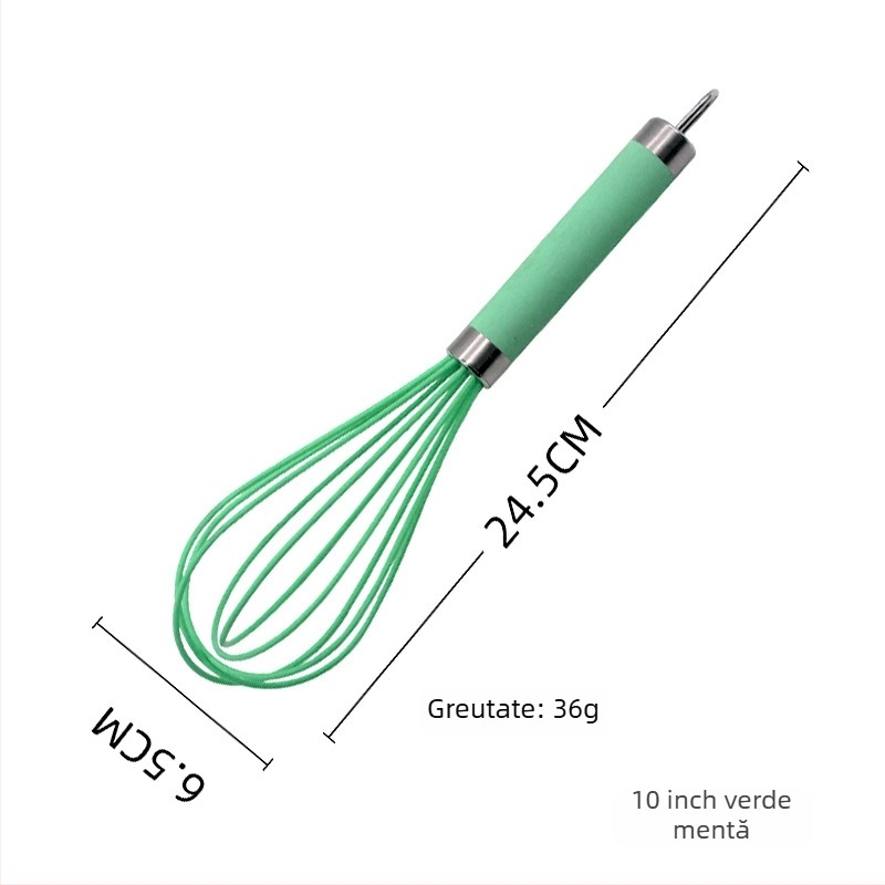 Beater manual pentru ouă, cu cap siliconat și mâner din cauciuc și plastic, ustensilă de bucătărie simplă, amestecător multifuncțional