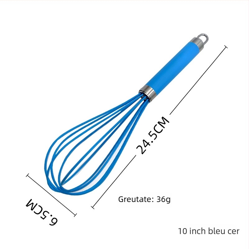Beater manual pentru ouă, cu cap siliconat și mâner din cauciuc și plastic, ustensilă de bucătărie simplă, amestecător multifuncțional
