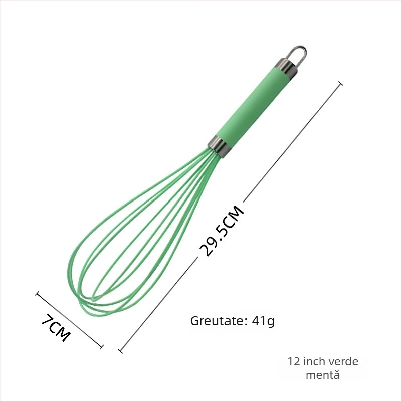 Beater manual pentru ouă, cu cap siliconat și mâner din cauciuc și plastic, ustensilă de bucătărie simplă, amestecător multifuncțional