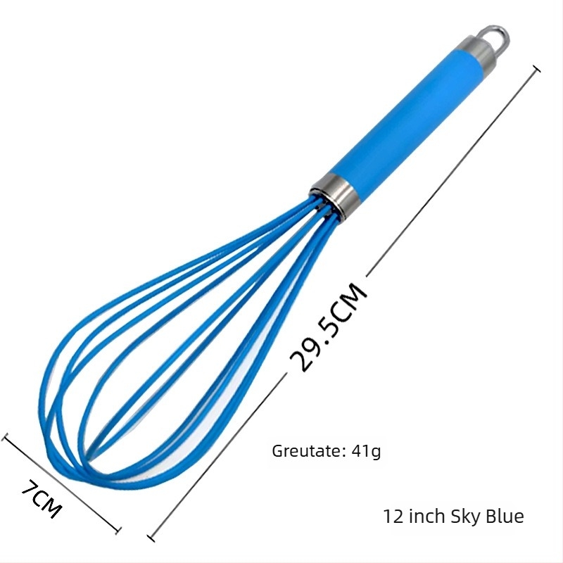 Beater manual pentru ouă, cu cap siliconat și mâner din cauciuc și plastic, ustensilă de bucătărie simplă, amestecător multifuncțional