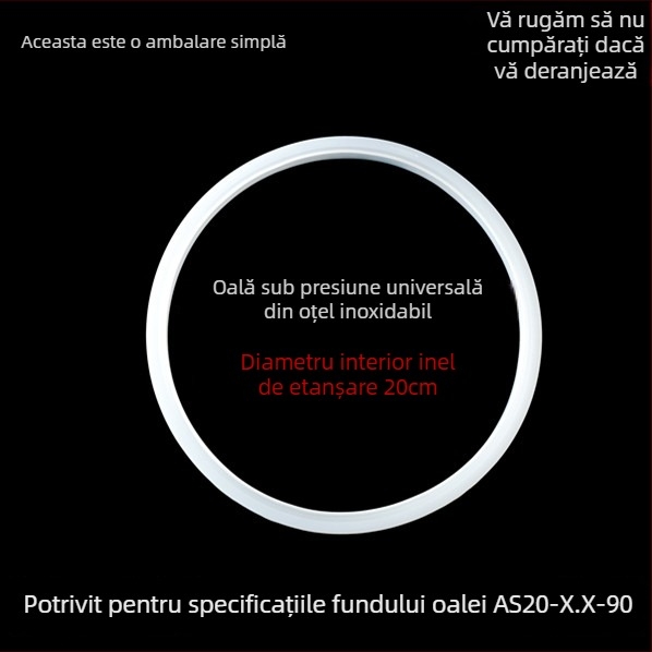 Inel de etanșare pentru oală sub presiune din oțel inoxidabil, garnitură universală din cauciuc siliconic, 20/22/24 cm