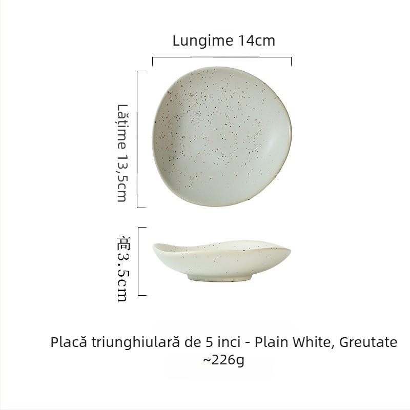 Vas ceramic de masă în stil japonez, boluri neregulate pentru sushi, sashimi, aperitive și sosuri, diametru 14–14,9 cm