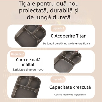 Tigaie premium 3 în 1 din titan ceramic, antiaderentă pentru friptură, ouă și burger