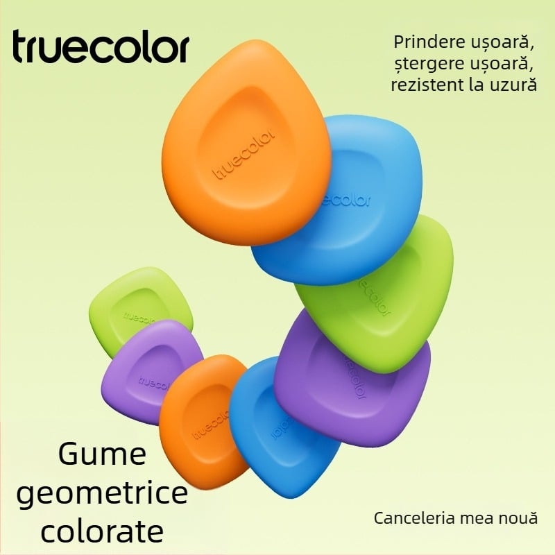 Radieră True Color mică, pătrată, pentru elevii din învățământul primar, fără reziduuri, extrem de curată, potrivită pentru grădiniță, schițe și artă