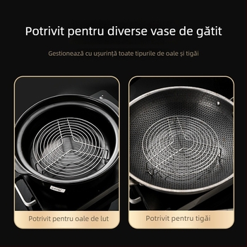Set mare din oțel inoxidabil pentru gătit la aburi: placă pentru aburi, coș de aburi, tavă, raft pentru aburi și plasă