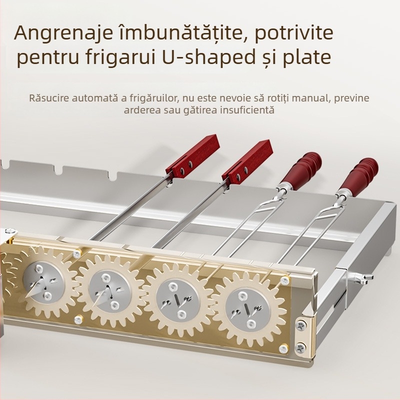 Butterfly grătar pentru BBQ cu întoarcere automată, suport U pentru frigărui, 5V, compatibil cu power bank