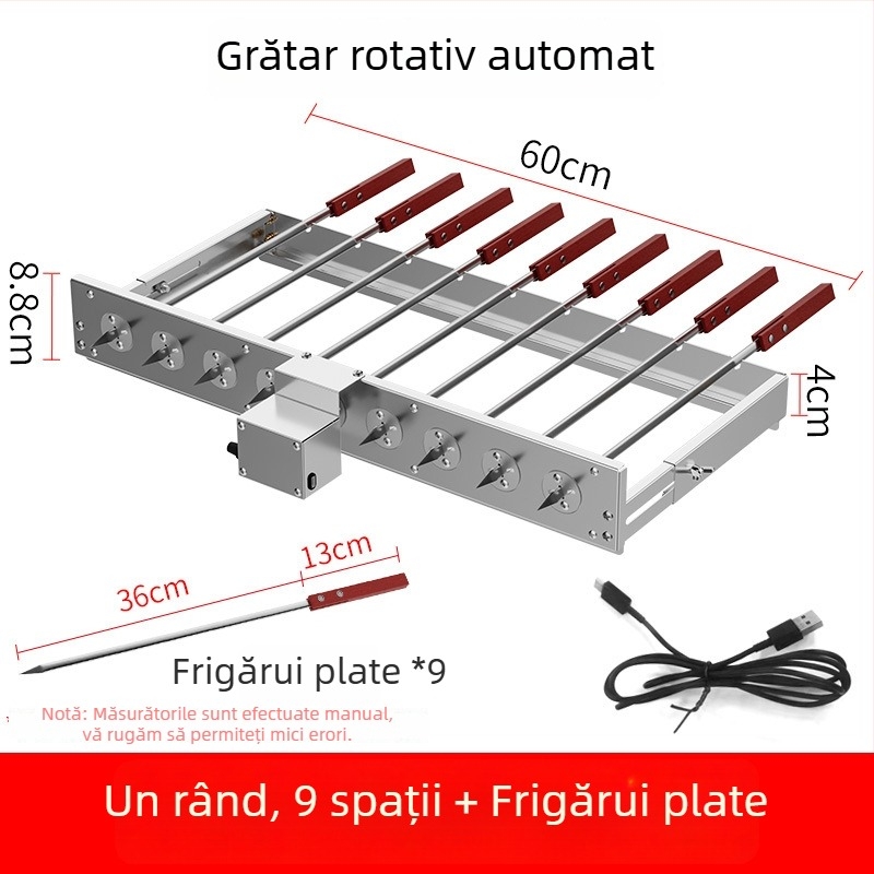 Butterfly grătar pentru BBQ cu întoarcere automată, suport U pentru frigărui, 5V, compatibil cu power bank
