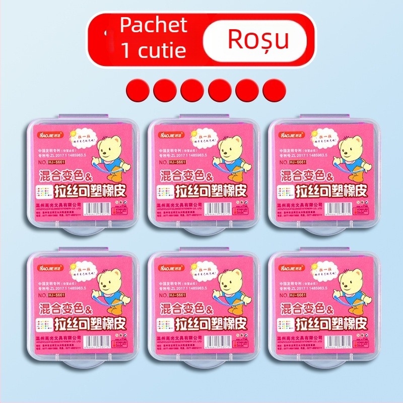 Blocuri de gumă lustruită – sigure și non-toxice pentru copii, plastilină modelatoare, gumă modelabilă și lut colorat care își schimbă culoarea