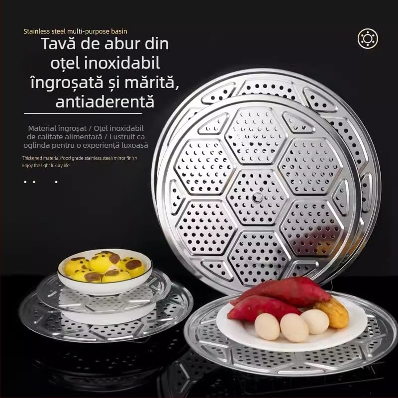 Tavă de abur din oțel inoxidabil 304 și raft pentru oale mari