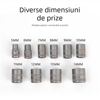 Set universal 38 în 1 cu clichetă și capete pentru întreținere casnică, auto și industrială