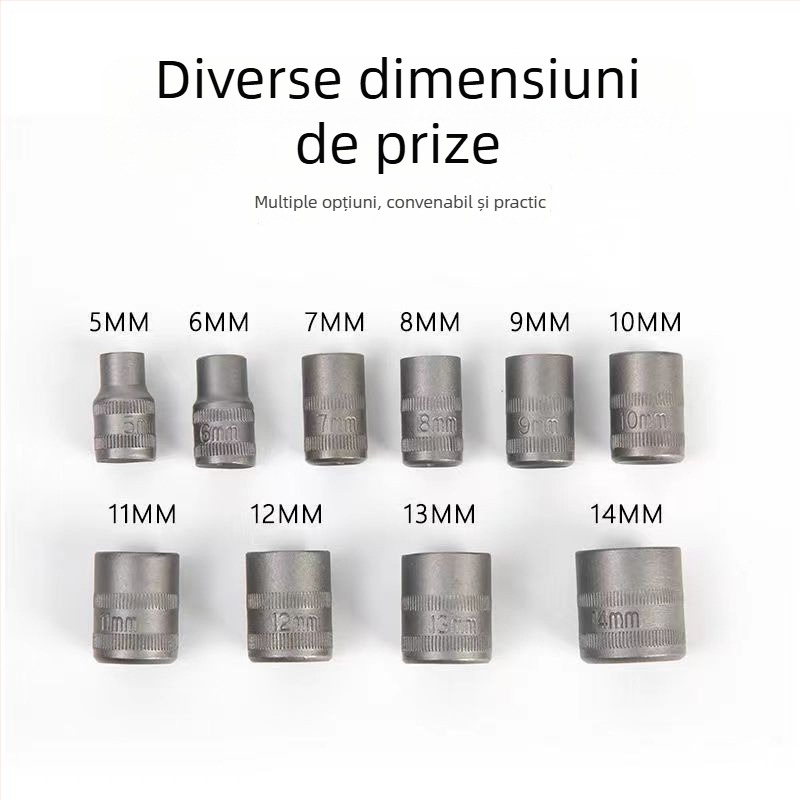 Set universal 38 în 1 cu clichetă și capete pentru întreținere casnică, auto și industrială
