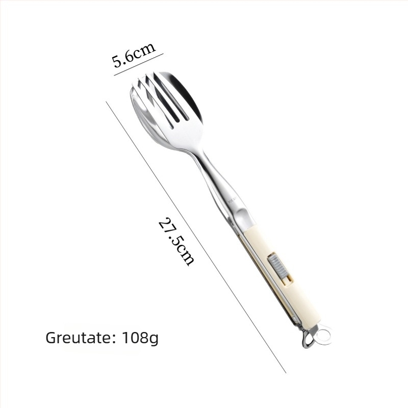 Clești de bucătărie din oțel inoxidabil 304, pentru steak, grătar și pește, cu închidere glisantă