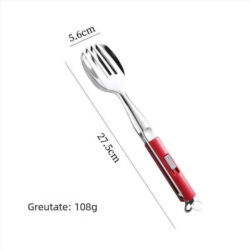 Clești de bucătărie din oțel inoxidabil 304, pentru steak, grătar și pește, cu închidere glisantă