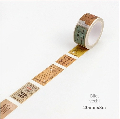 Bandă washi Twilight – Stil gotic, DIY jurnal, decor text retro, serie de 11 modele