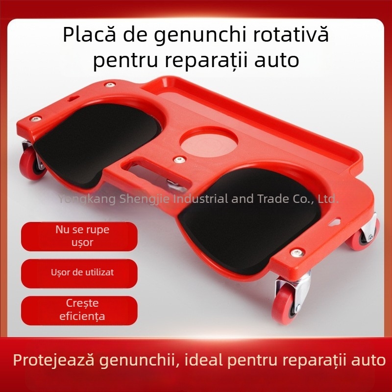 Pernă de genunchi pentru reparații auto, unealtă de genunchi mobilă (opțional), pernă de genunchi cu roți universale, pernă alunecătoare pentru reparații auto