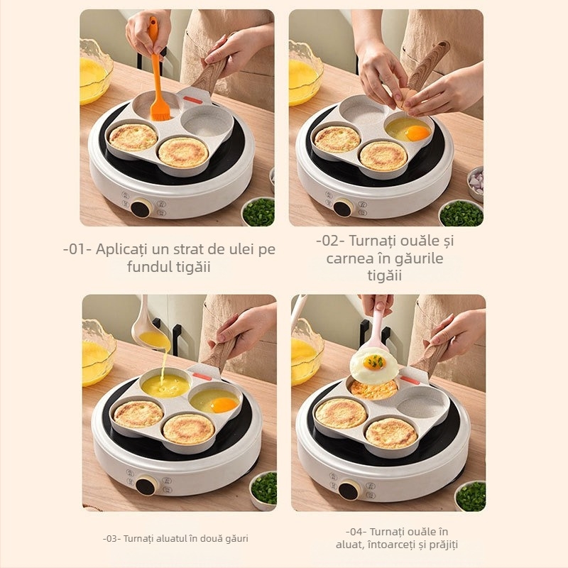 Tigaie antiaderentă pentru burgeri, ouă și clătite; stil coreean; modelul 05; greutate 1 kg; adâncime 2 cm; tigaie plată, fără capac.