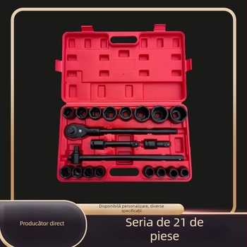 Set de 21 piese, cu impact pneumatic de 3/4 inch, cu prize hexagonale, pentru reparații auto