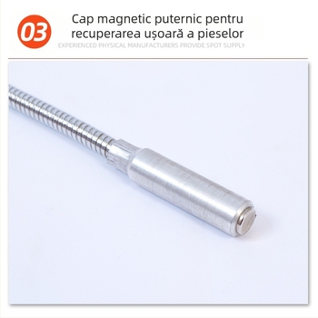 Unealtă magnetică de ridicare cu mâner lung, anti-alunecare, flexibilă, arc curbat, accesoriu pentru reparații auto, mâner din plastic